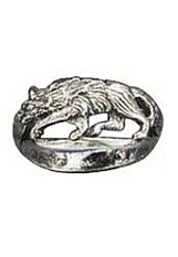stunning small wolf silver baby ring